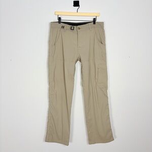 prAna Stretch Zion Pants Size Medium x 29.5 Tan Cargo Hiking Breathe Outdoor